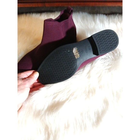 VIVAIA RYAN PRO Women Sz 7 Square Toe Water Repellent Knit Ankle Boots Burgundy - Picture 8 of 11